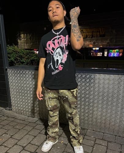 SYNAWORLD SCREAM-TEE-BLACK 粉色尖叫印花短袖 SY-129