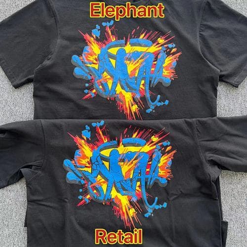 SYNAWORLD EXPLOSION-TEE-BLACK 蓝色爆炸印花短袖 SY-131