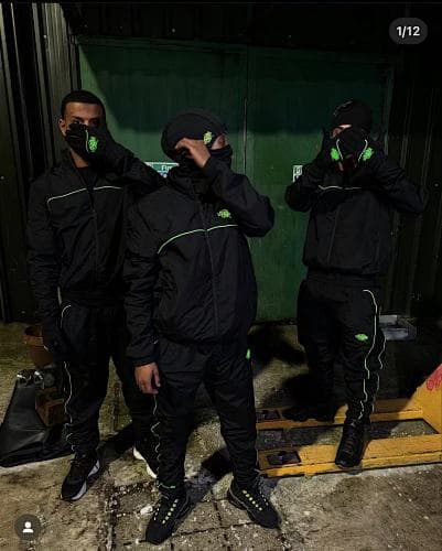 SHELL-TRACKSUIT-BLACK/GREEN 黑色面料 绿色皮标 梭织套装 SY-133
