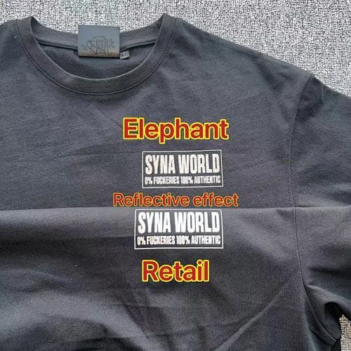SYNAWORLD DISCLMR-TEE-BLACK 长方形反光印花 黑色短袖 SY-135