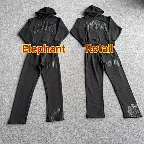 CHEST PACK-BLACK 黑色面料 黑印花 直筒裤套装 SY-137