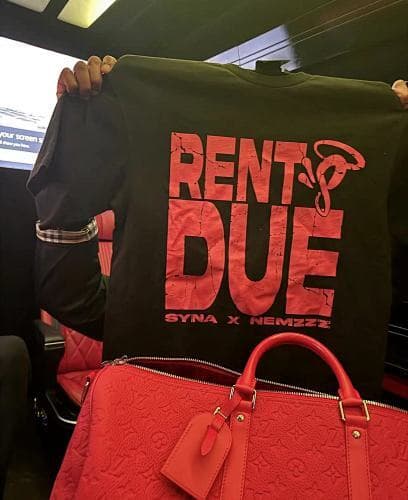 SYNAWORLD X NEMZZZ TEE-BLACK 红色开裂印花 黑色短袖 SY-151