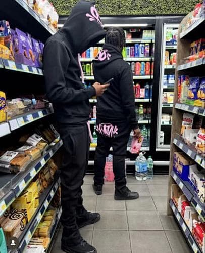 (HOODIE)¥158cny(JOGGER) S-World OG Tarcksuit-Black/Pink 粉色印花 黑色面料 套装 SY-159