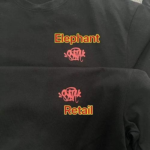 SYNARCHY DOUBLE SHORT SLEEVE TEE-BLACK 后背连袖红印花 黑短袖 SY-165