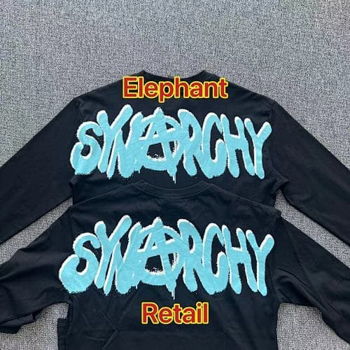 SynaWorld SYNARCHY DOUBLE LONG SLEEVE TEE-BLACK/ARBUA 后背连袖蓝绿色印花 长袖T恤 SY-167