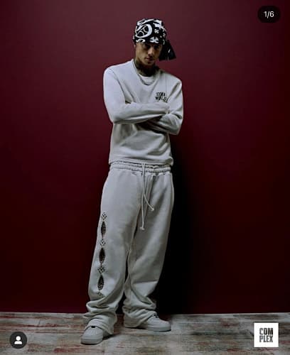 SYNAWORLD LS WAFFLE TEE - OFF WHITE 字母印花华夫格长袖 白色 SY-193